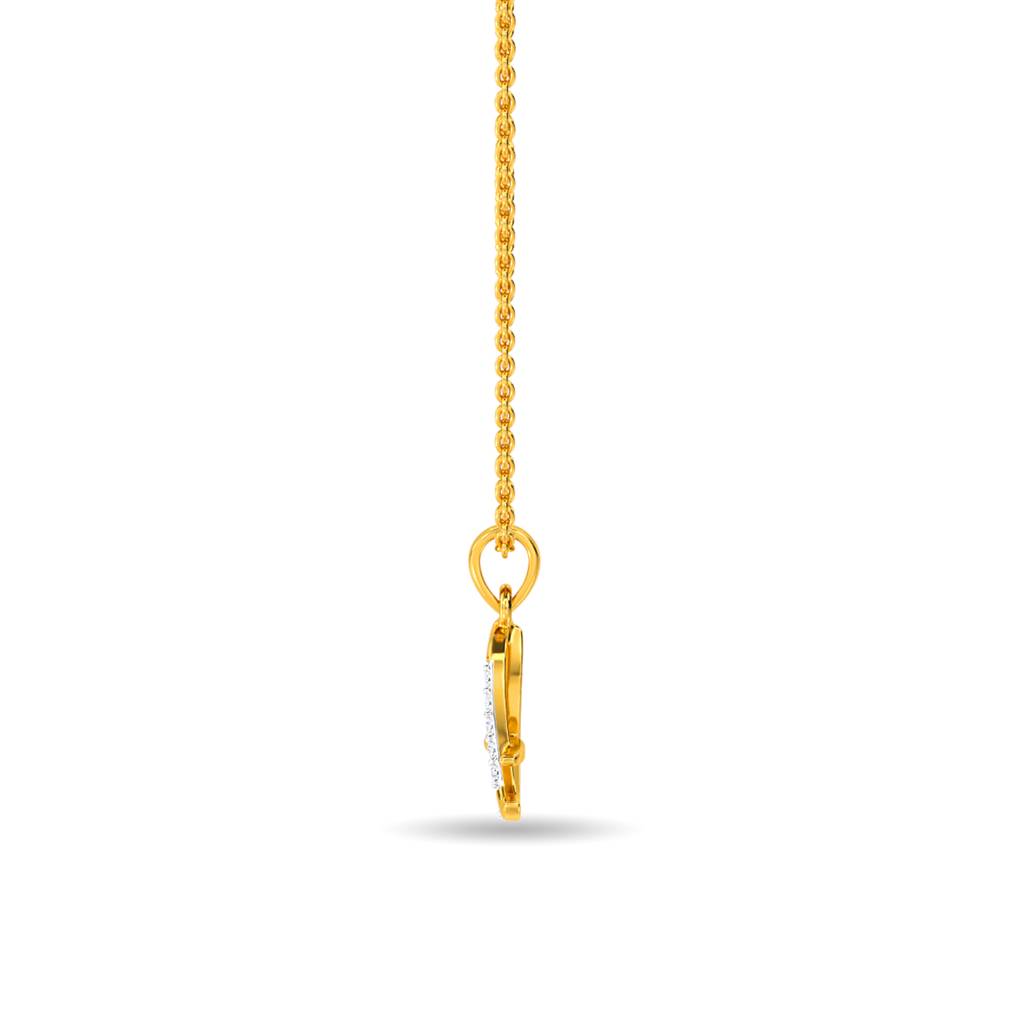 Kisna 14K Yellow Gold Emmmie Diamond Pendant : KFLP20019