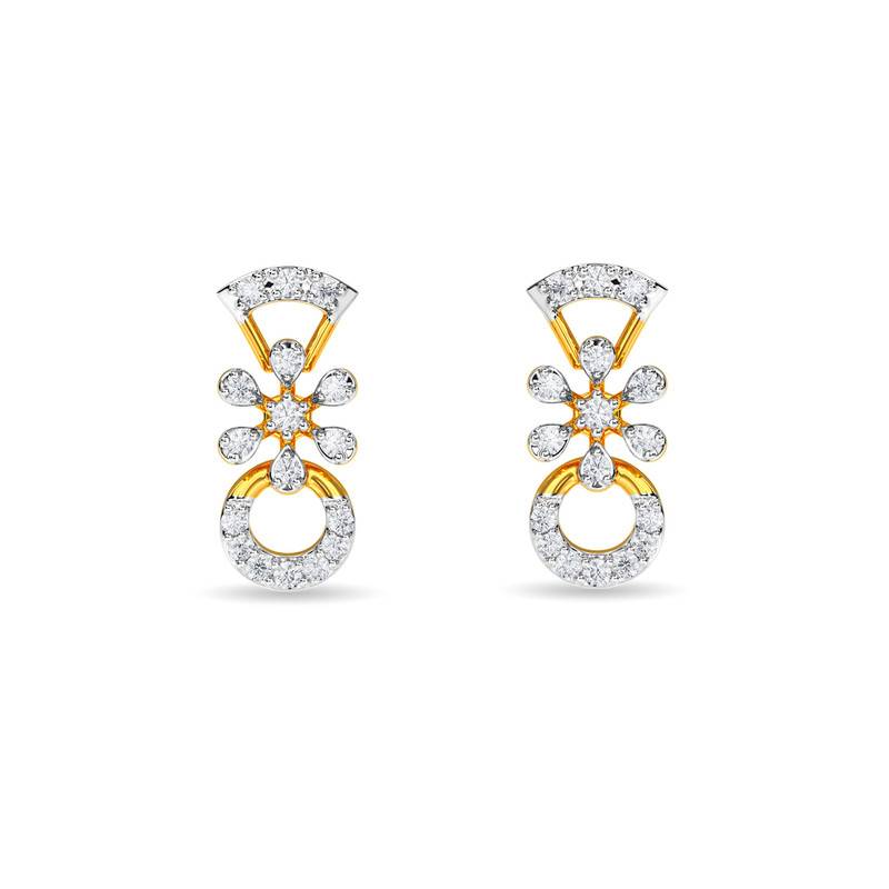 Kisna 14K Yellow Si Diamond Gold Earrings For Women | Taylor