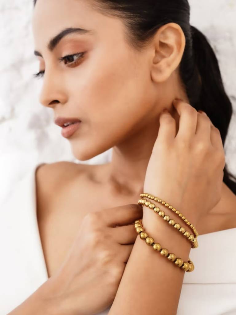 Natural Hematite Bracelet Stack : KJ-BE-019