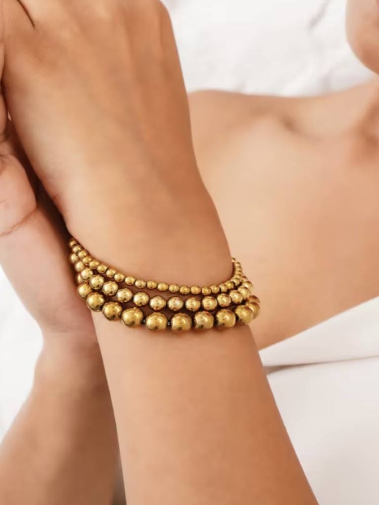 Natural Hematite Bracelet Stack : KJ-BE-019