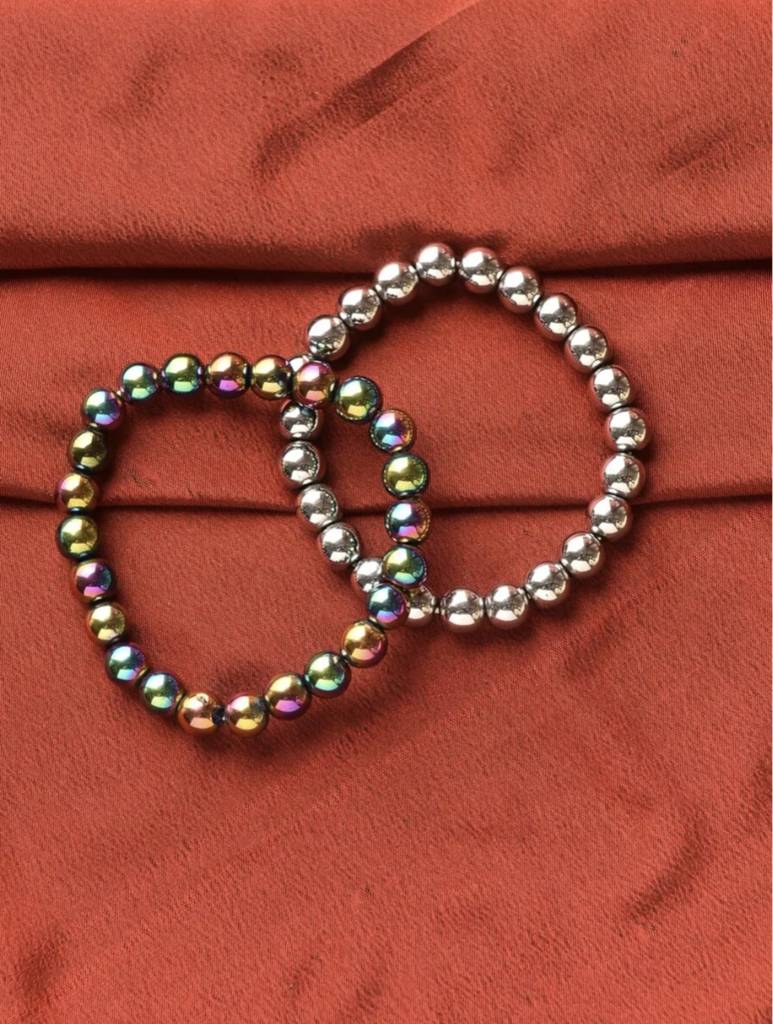 Natural Hematite Bracelet Stack-Kj-Be-020 : KJ-BE-020