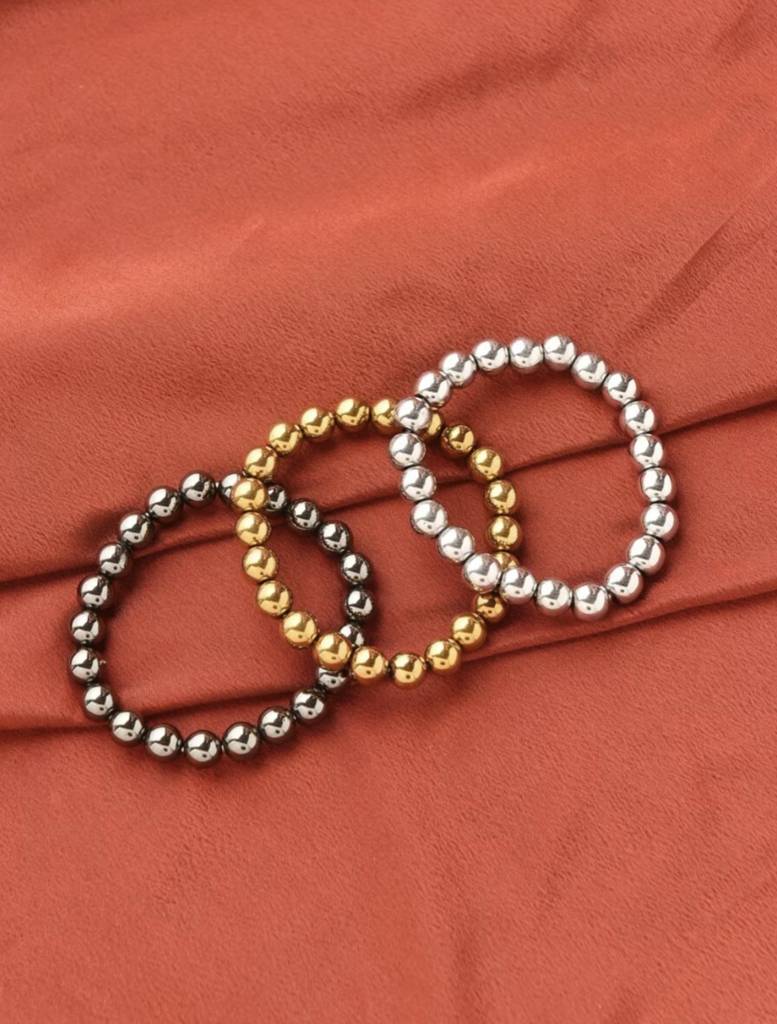 Natural Hematite Bracelet Stack : KJ-BE-024