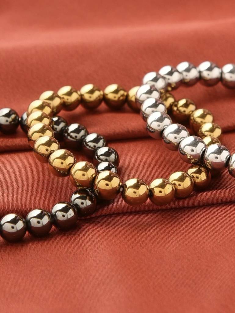 Natural Hematite Bracelet Stack : KJ-BE-024