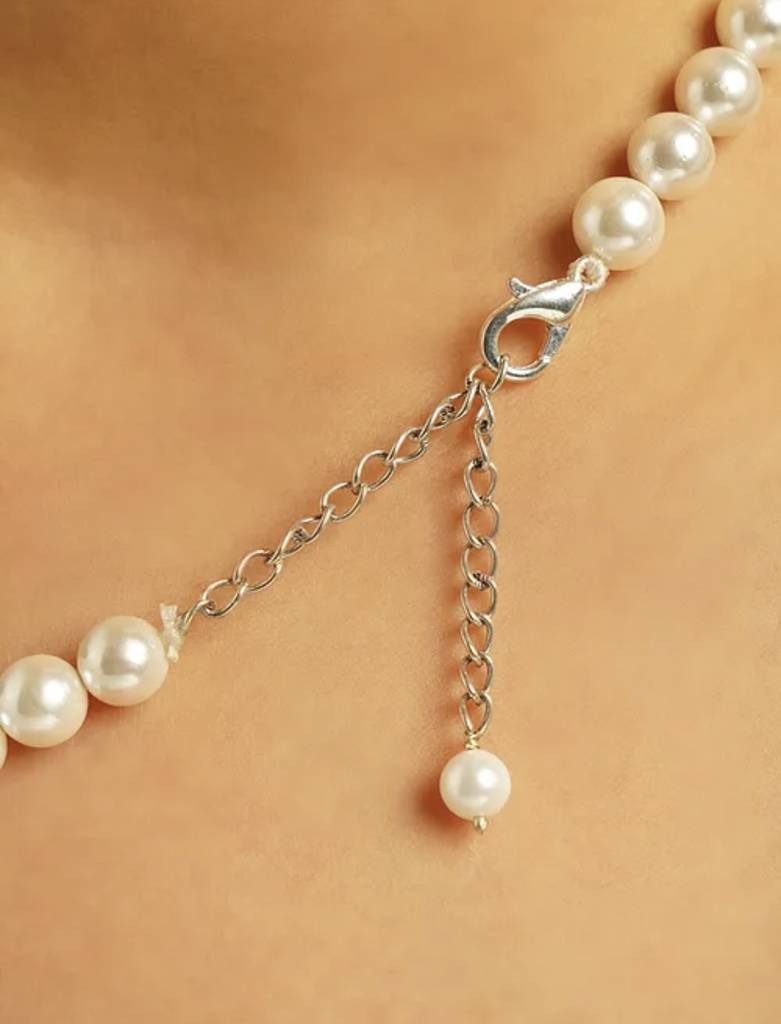 Natural Amethyst Semi Precious Gemstone And Pearl Necklace For Women : KJ-CC-005