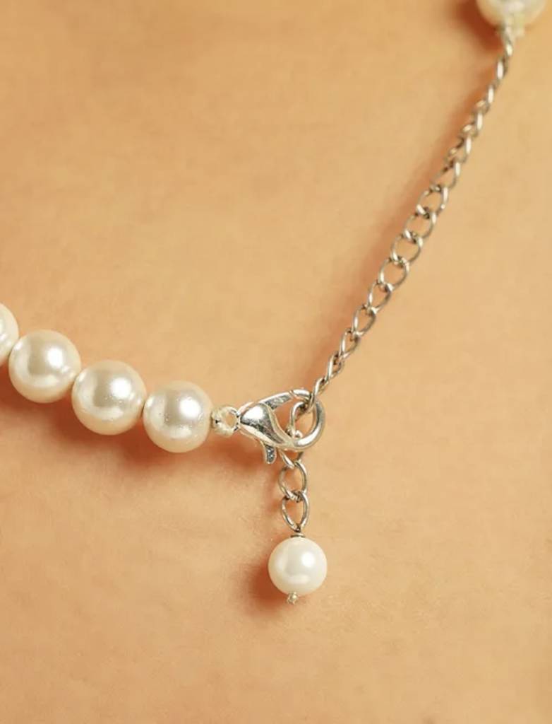 Natural Apatite Semi Precious Gemstone And Pearl Necklace For Women : KJ-CC-006