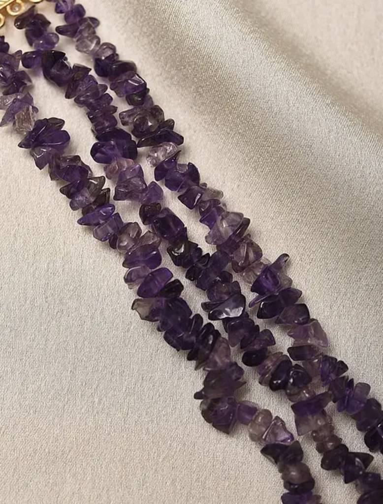 Natural Amethyst Semi Precious Gemstone Bracelet For Women : KJ-CC-009