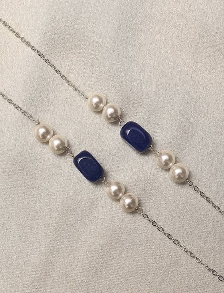 Semi Precious Gemstone And Pearl Anklets For Women : KJ-CC-016