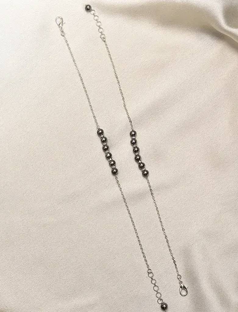 Grey Pearl Anklets For Women : KJ-CC-020