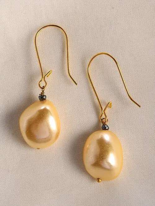 Golden Pearl Beaded Layered Necklace Set : KJ-KM014