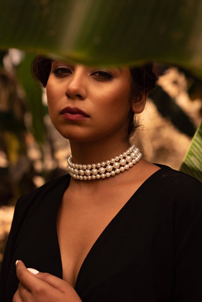 White Pearl Beaded Choker Necklace-Kj-Km028 : KJ-KM028