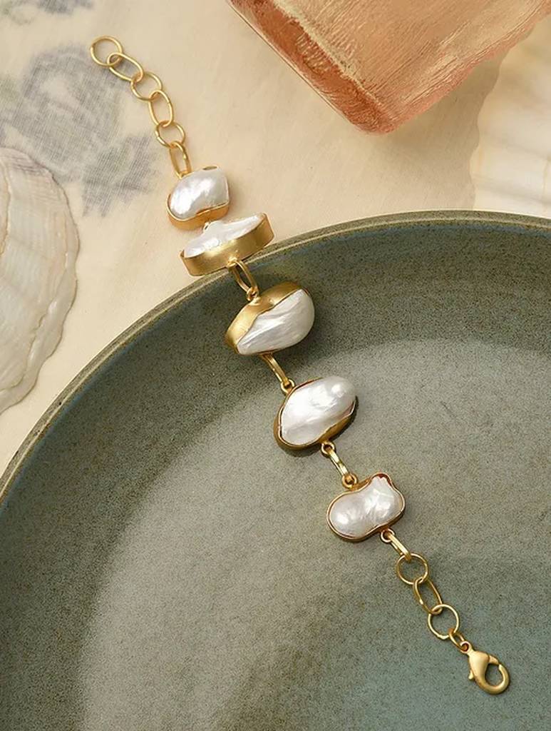 Baroque Fresh Water Pearl Bracelet-Kj-Km063 : KJ-KM063
