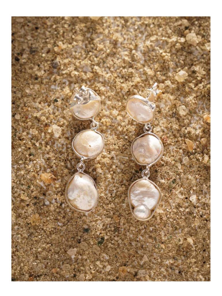 Baroque Fresh Water Pearl Gold Plated Earrings In Brass-Kj-Pg-015 : KJ-PG-015