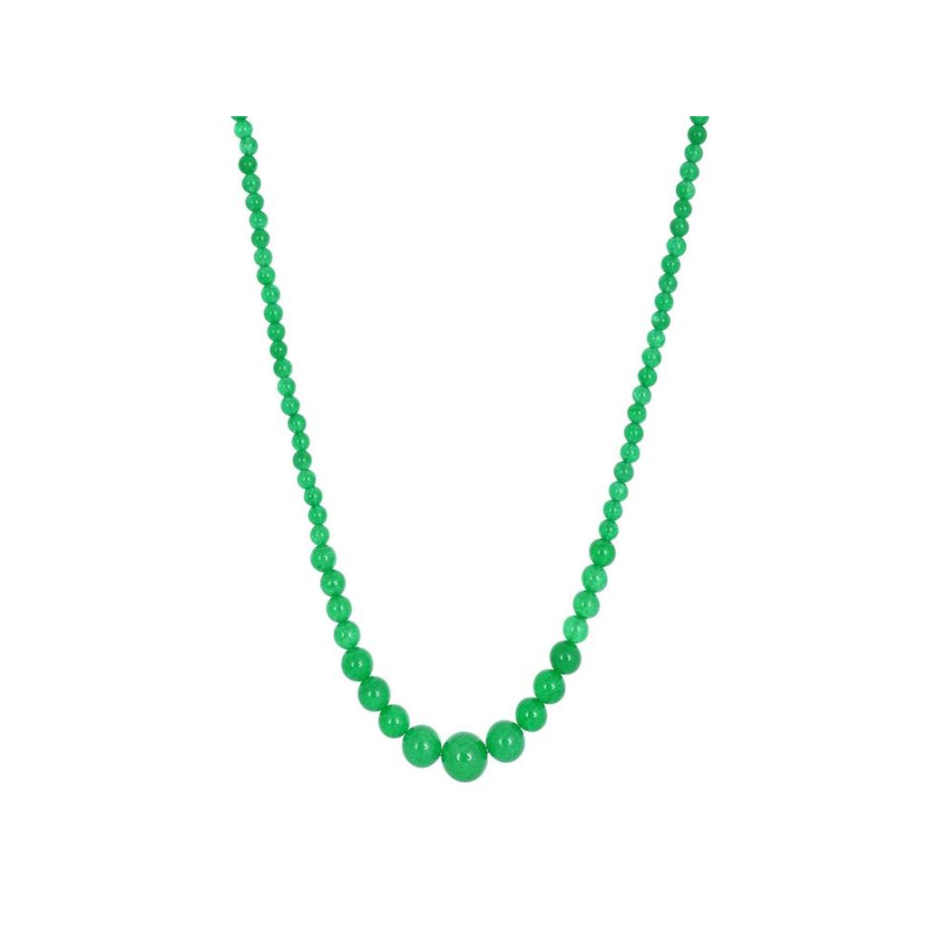 Beaded Green Quartz Semi Precious Gemstone Necklace -Kj001Qz-G : KJ001QZ-G