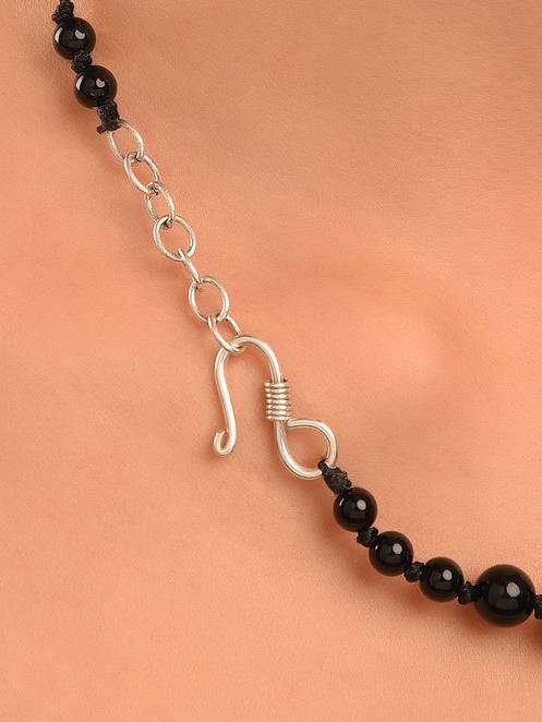 Beaded Agate Semi Precious Gemstone Necklace : KJ014AG-B