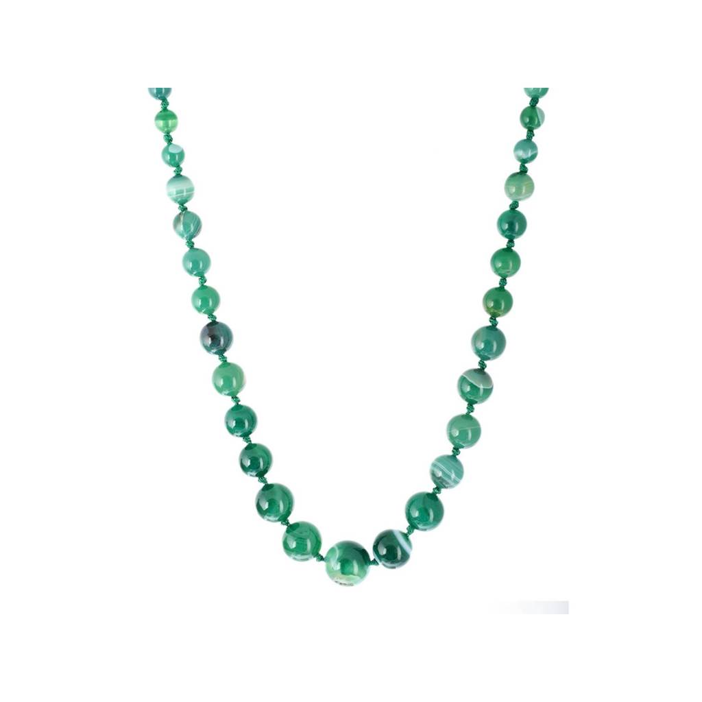Beaded Agate Semi Precious Gemstone Necklace : KJ015AG-G
