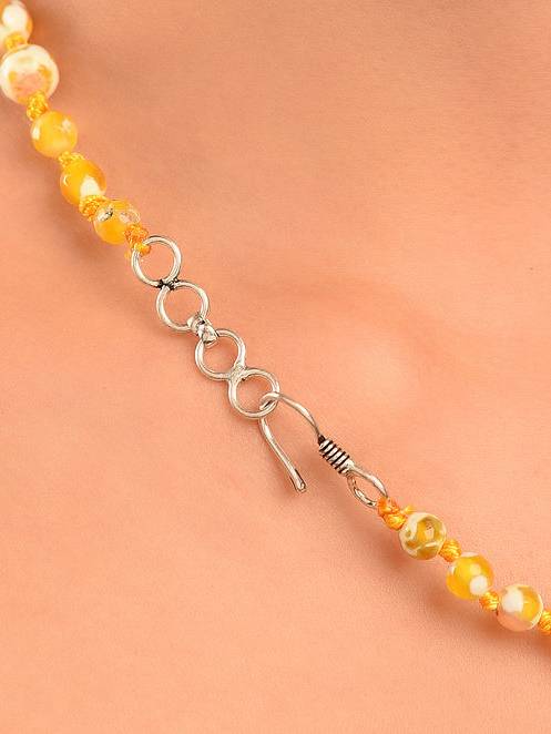 Beaded Agate Semi Precious Gemstone Necklace : KJ018AG-Y