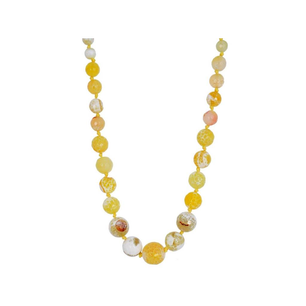 Beaded Agate Semi Precious Gemstone Necklace : KJ018AG-Y
