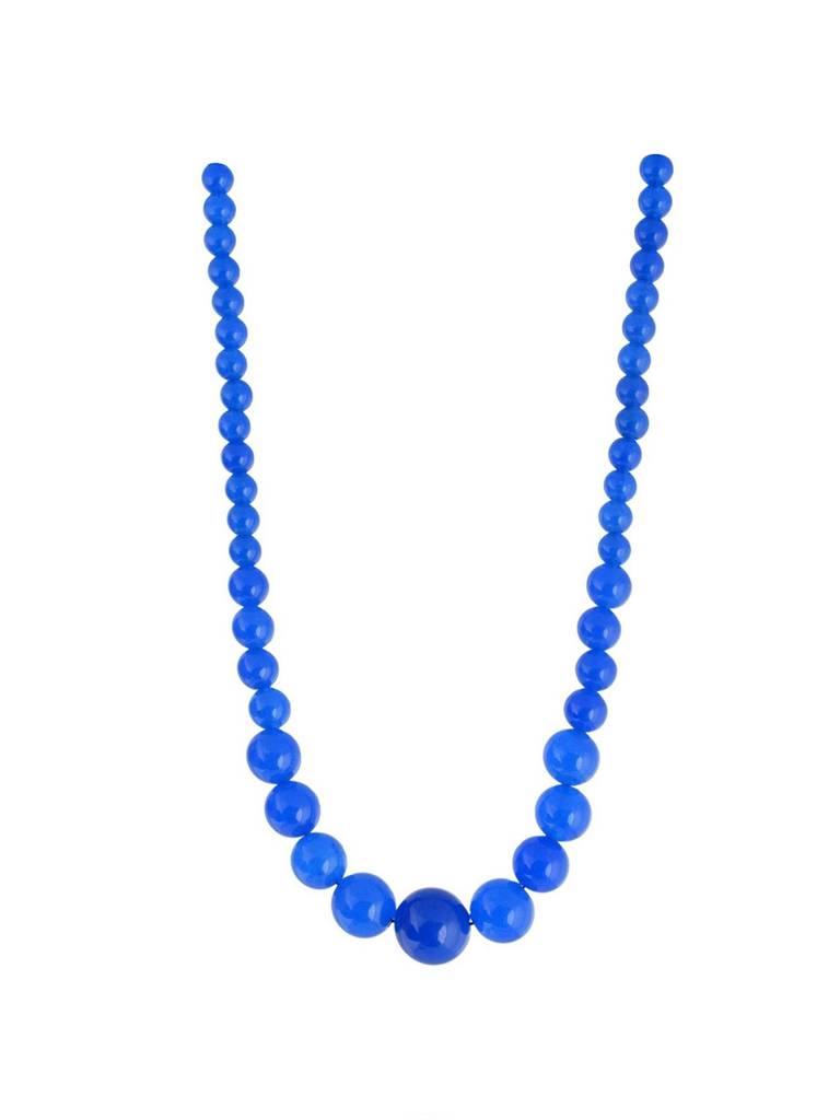 Beaded Blue Quartz Semi Precious Gemstone Necklace -Kj027Qz-B : KJ027QZ-B