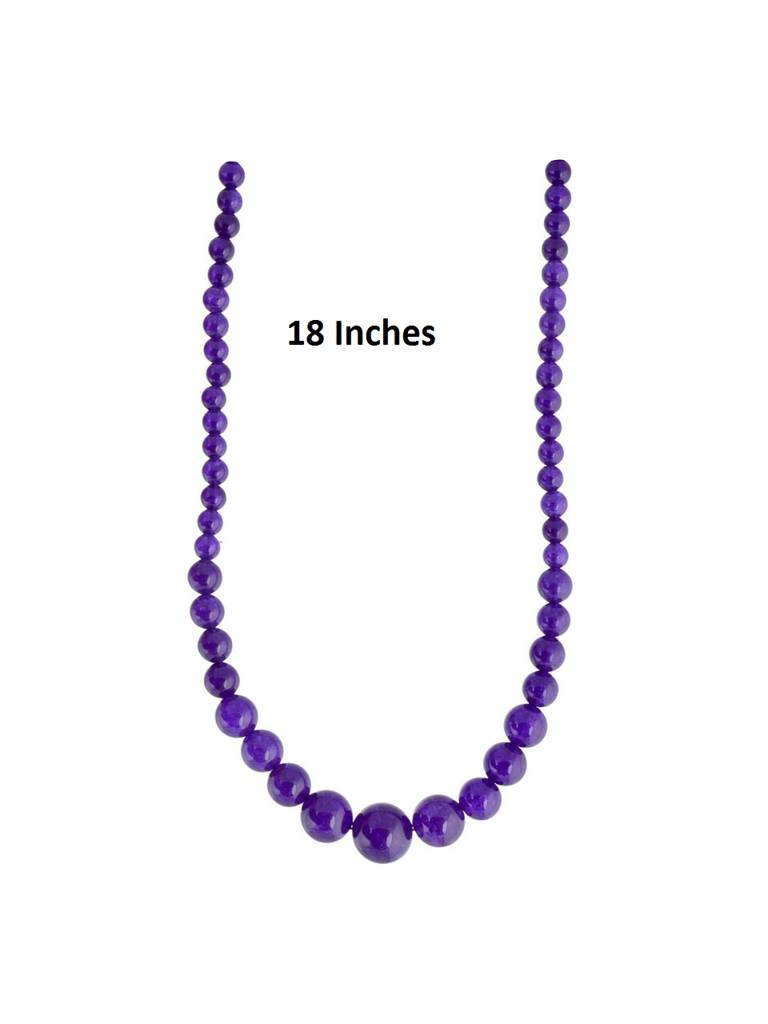 Beaded Purple Quartz Semi Precious Gemstone Necklace : KJ028QZ-P