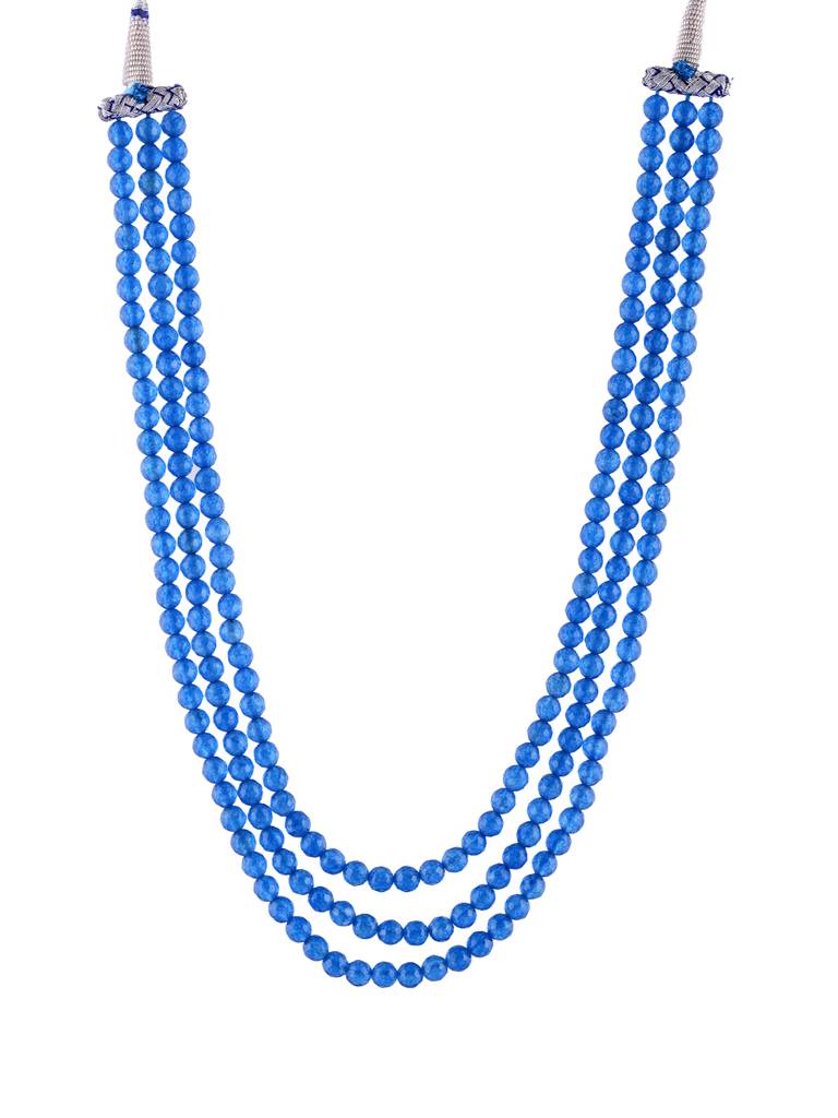 Beaded Blue Quartz Semi Precious Gemstone Necklace -Kj090 : KJ090