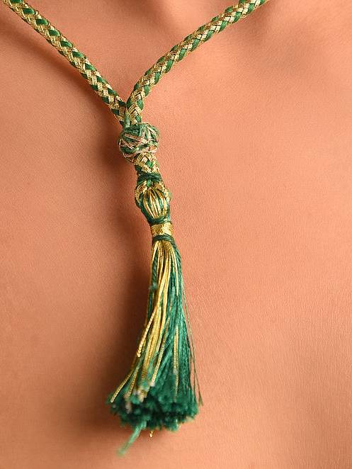Beaded Green Semi Precious Gemstone Layered Necklace : KJ091