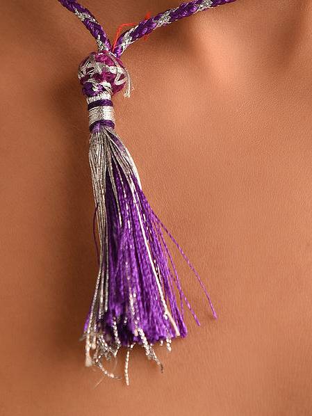 Purple Quartz Semi Precious Gemstone Layered Necklace : KJ152