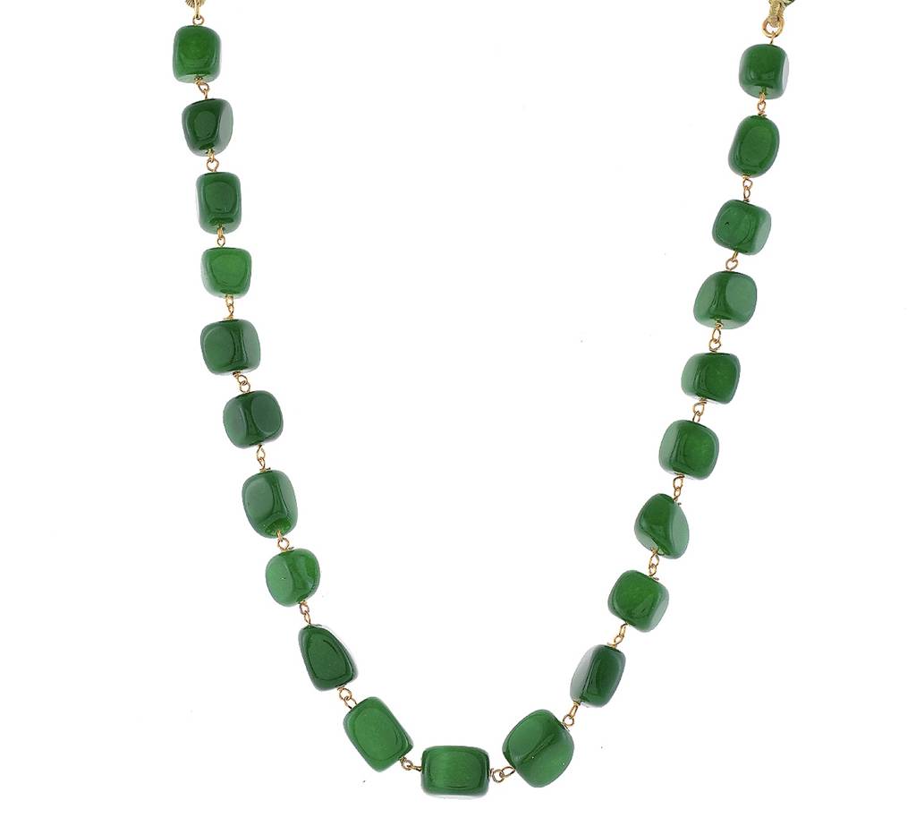 Beaded Green Quartz Semi Precious Gemstone Necklace -Kj246 : KJ246