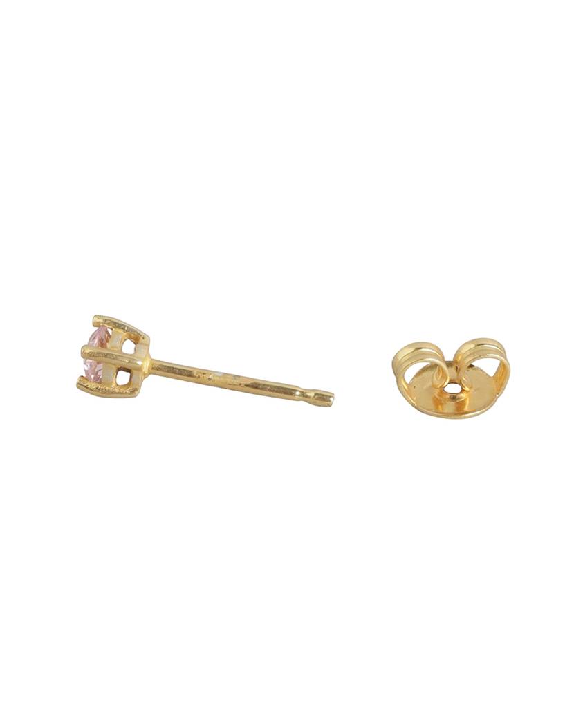 Carlton London Girls Set Of 3 Gold-Plated Cz-Studded Circular Studs Earrings : KJES108