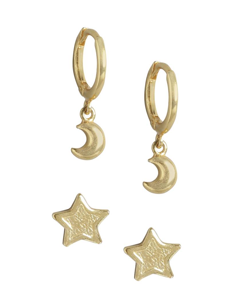 Carlton London Girls Set Of 2 Gold-Plated Hoop Earrings : KJES111