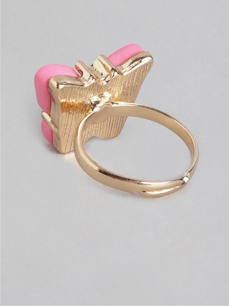 Girls Gold-Plated Pink Jewellery Set : KJS045
