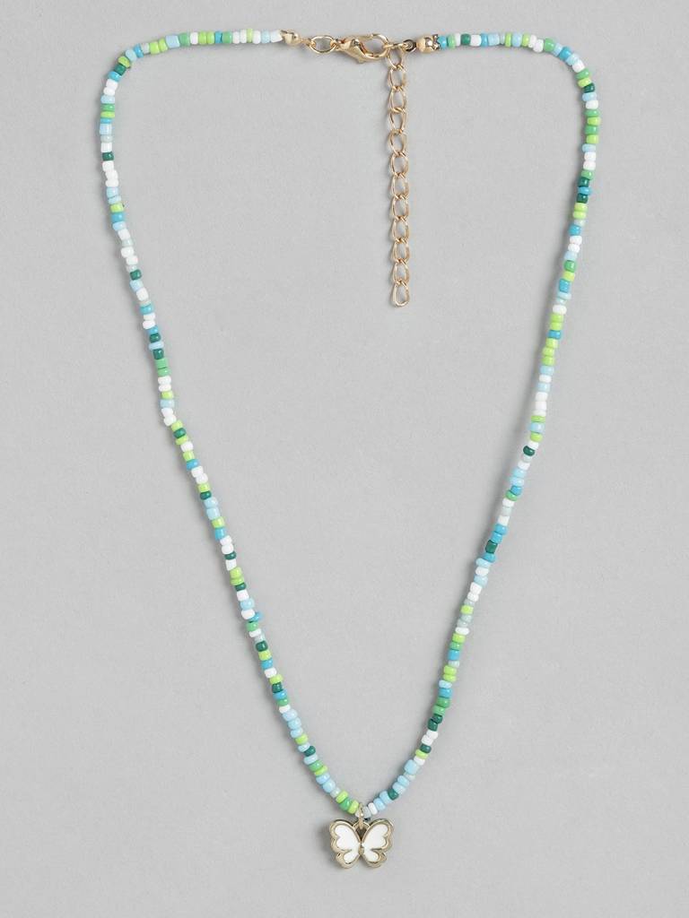 Girls Pack Of 2 Gold-Plated Enamelled Necklaces : KJS085