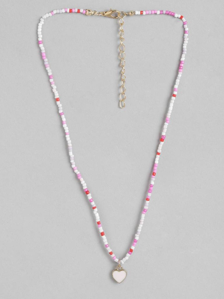 Girls Pack Of 2 Gold-Plated Enamelled Necklaces : KJS085