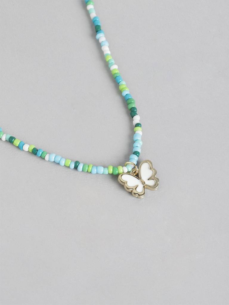 Girls Pack Of 2 Gold-Plated Enamelled Necklaces : KJS085