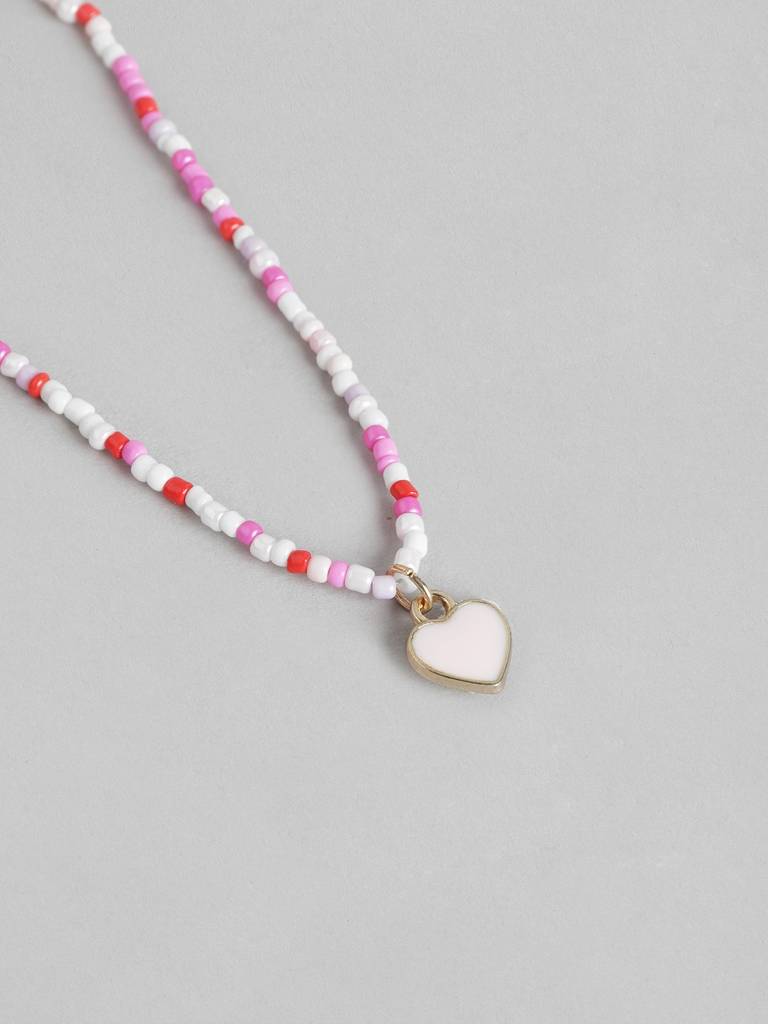 Girls Pack Of 2 Gold-Plated Enamelled Necklaces : KJS085