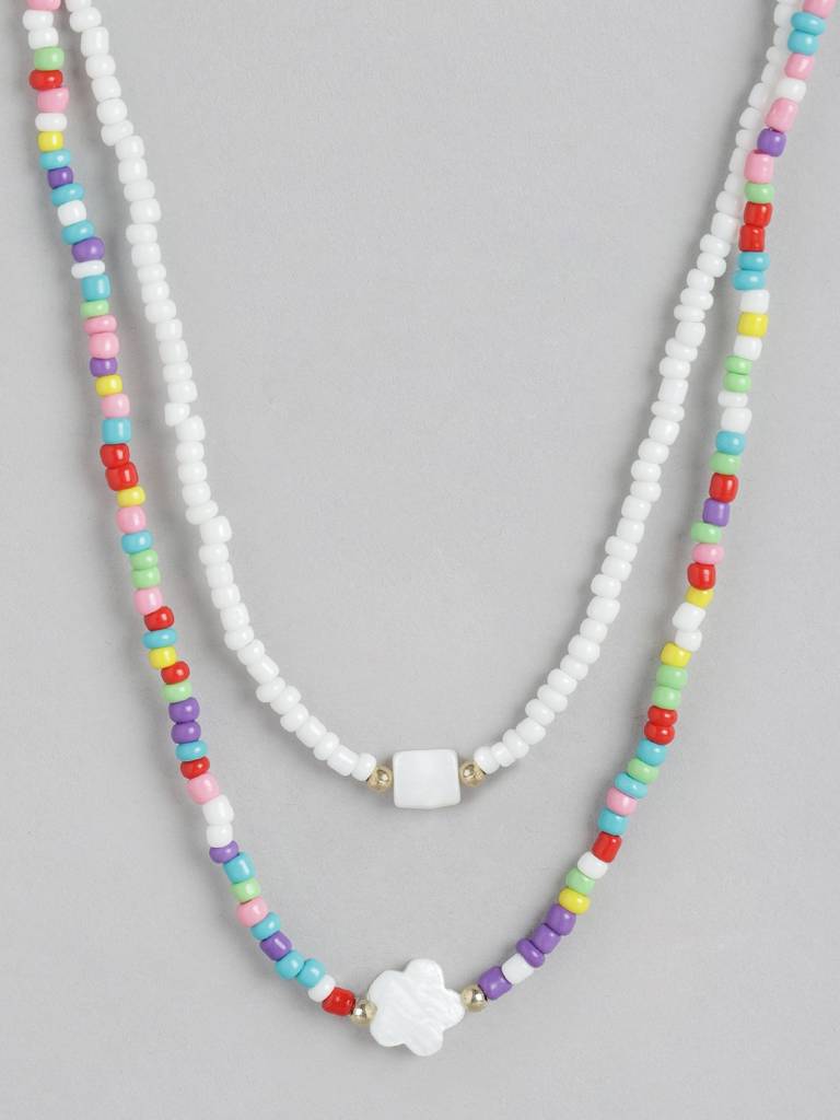 Girls Pack Of 2 Gold-Plated Necklace : KJS086