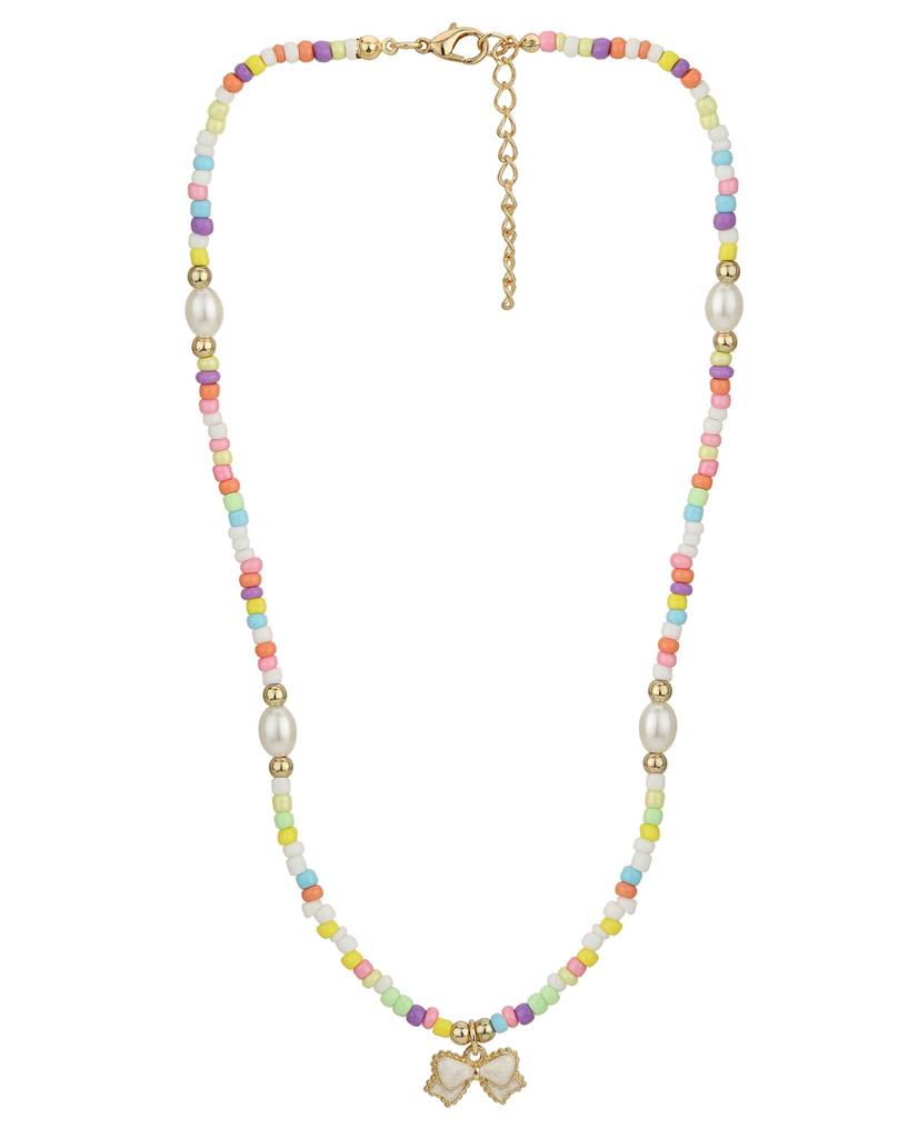 Girls Gold-Plated Pearls Enamelled Jewellery Set : KJS089