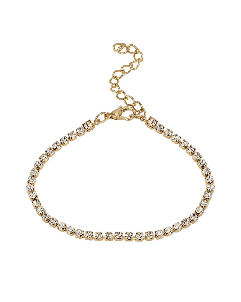 Carlton London Girls Set Of 3 Cubic Zirconia Studded Enamelled Gold-Plated Bracelets : KJS096