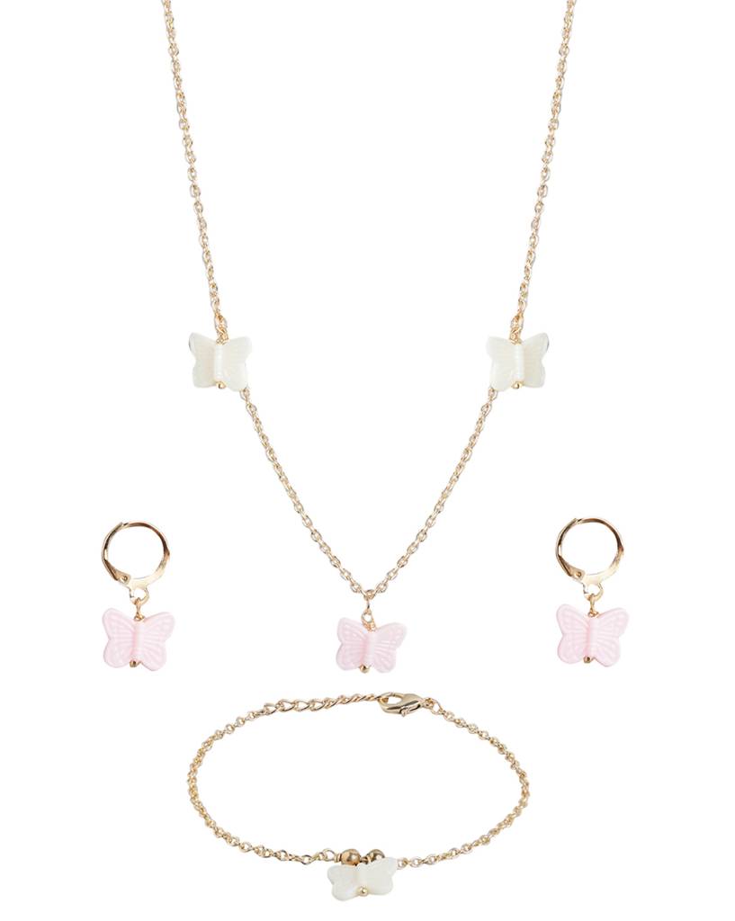 Girls Gold-Plated Butterfly Jewellery Set : KJS115