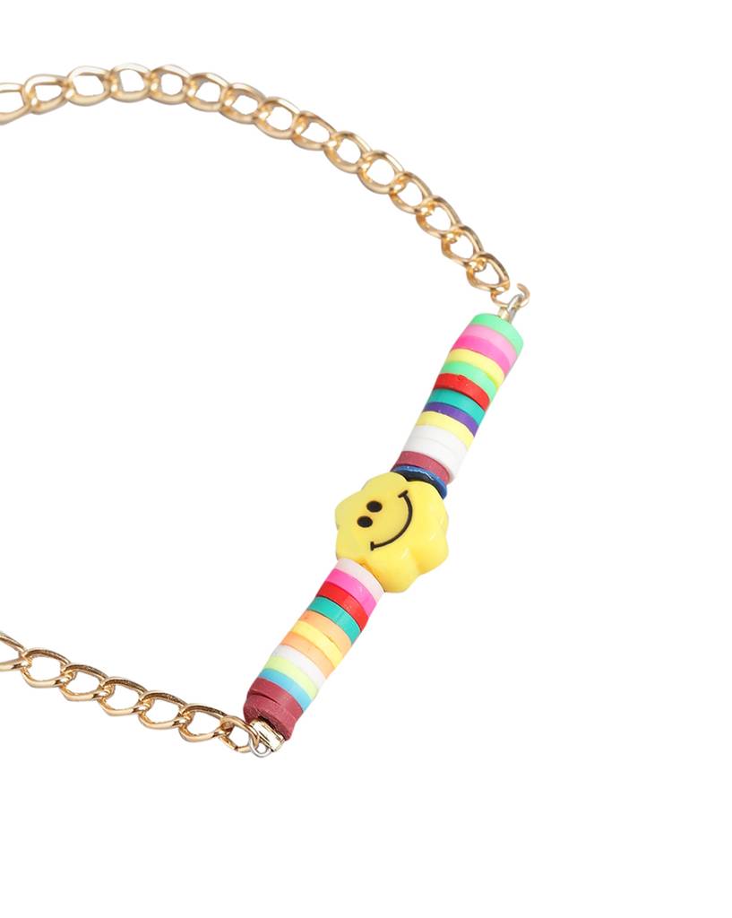 Carlton London Gold-Plated Smiley Beaded Jewellery Set : KJS116