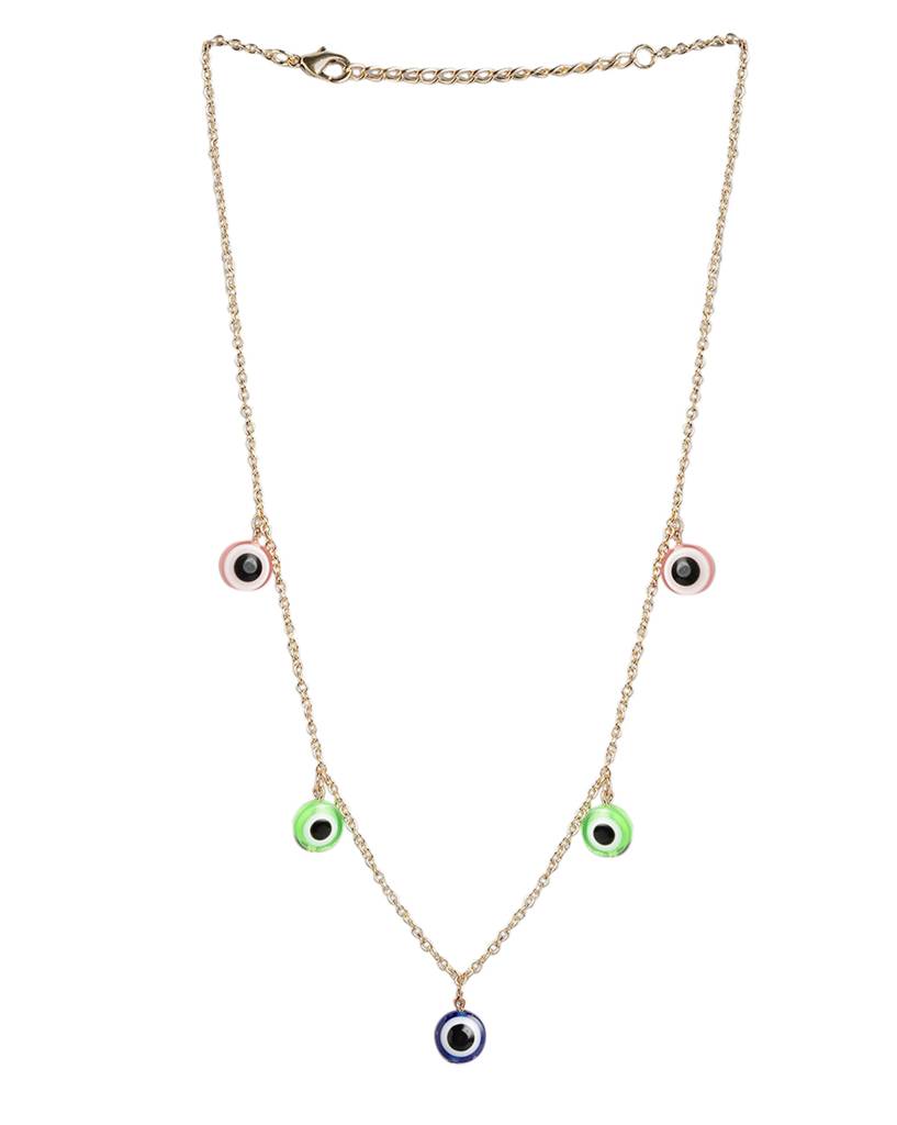 Carlton London Girls Gold-Plated Evil Eye Beaded Jewellery Set : KJS118