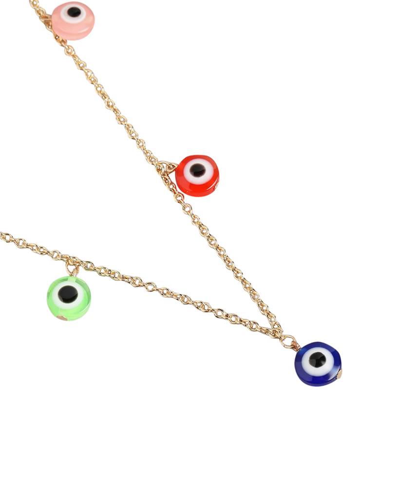 Carlton London Girls Gold-Plated Evil Eye Beaded Jewellery Set : KJS118