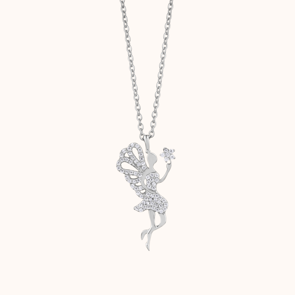 Whimsical Fairy Silver Necklace : KNC0005-RG