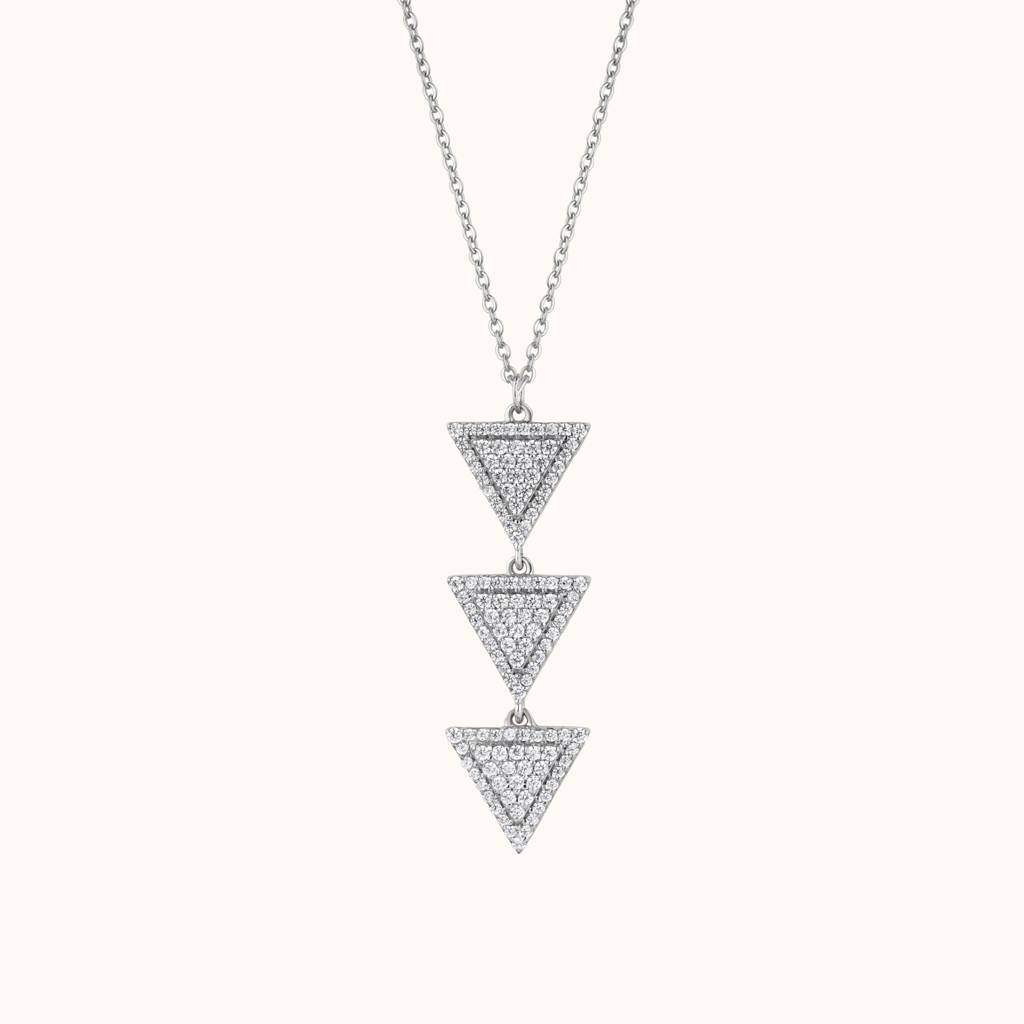 Diamond Set Triangle Style Necklace : KNC0017