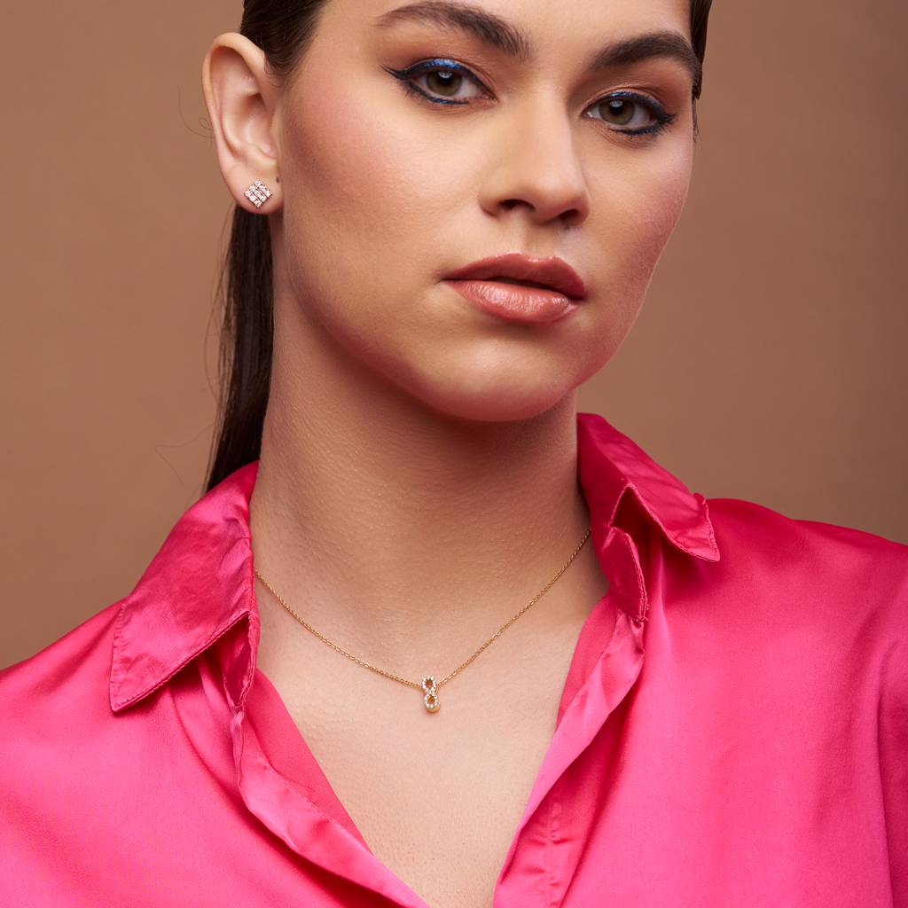 Diamond-Set Infinity Necklace : KNC0022