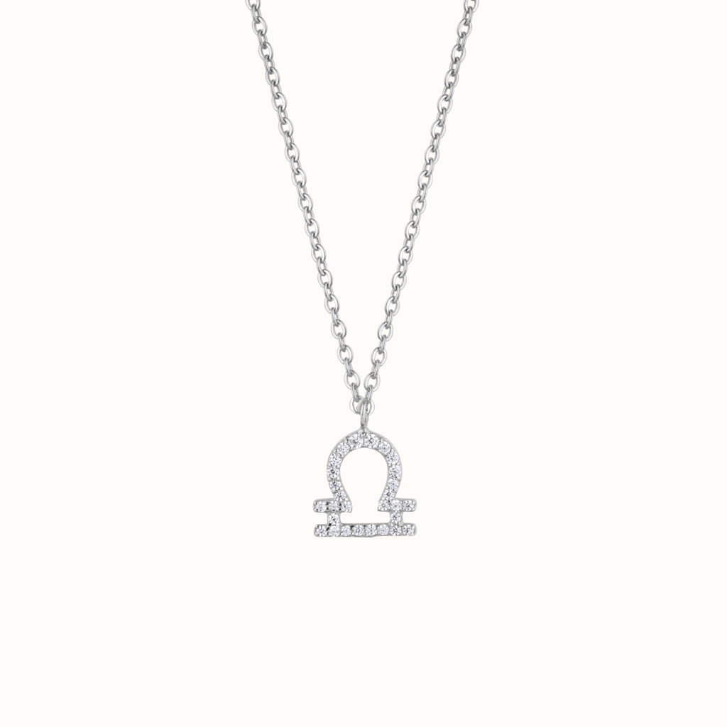 Diamond Libra Zodiac Necklace : KNC0025-RG