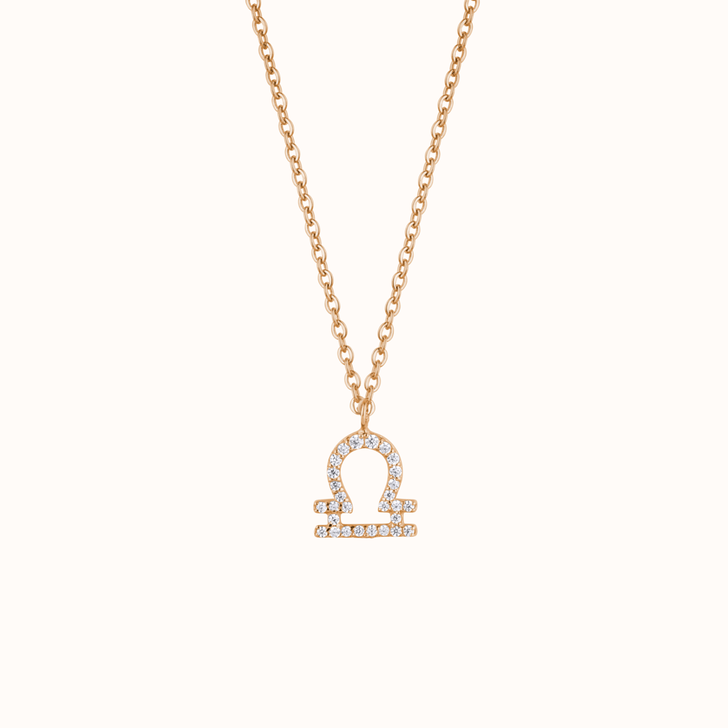 Diamond Libra Zodiac Necklace : KNC0025