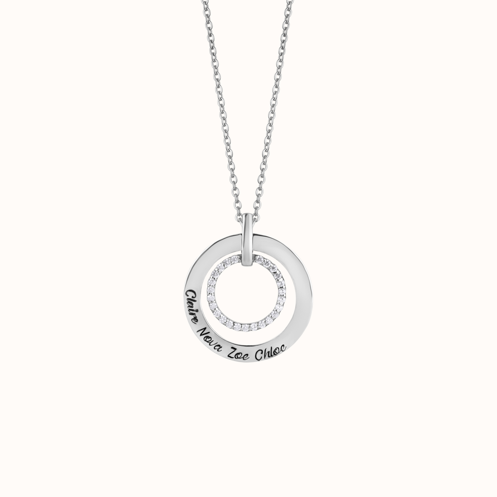 Customizable Silver Charm Necklace : KNC0027-RG