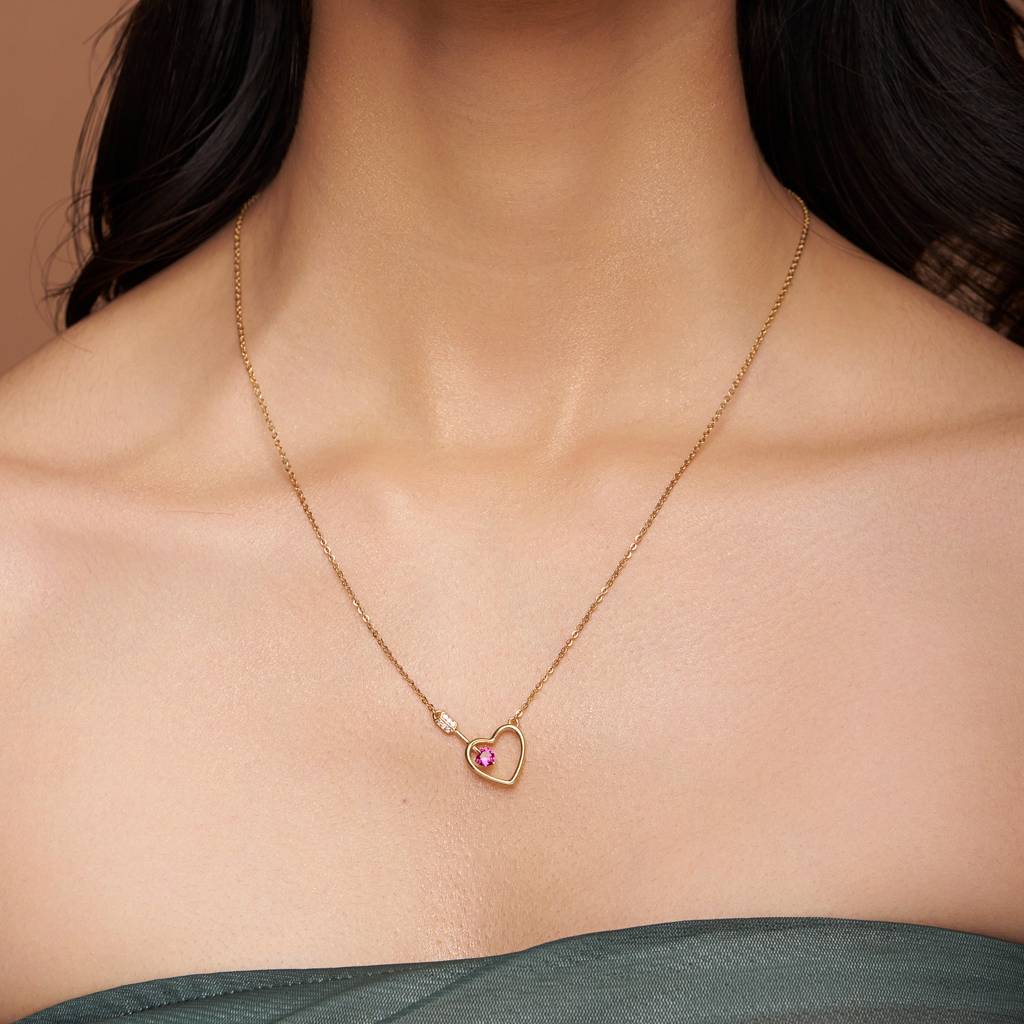 Eternal Love Heart Charm Necklace : KNC0028