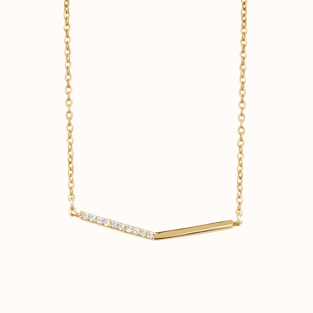 Diamond Bar Pendant Necklace : KNC0035