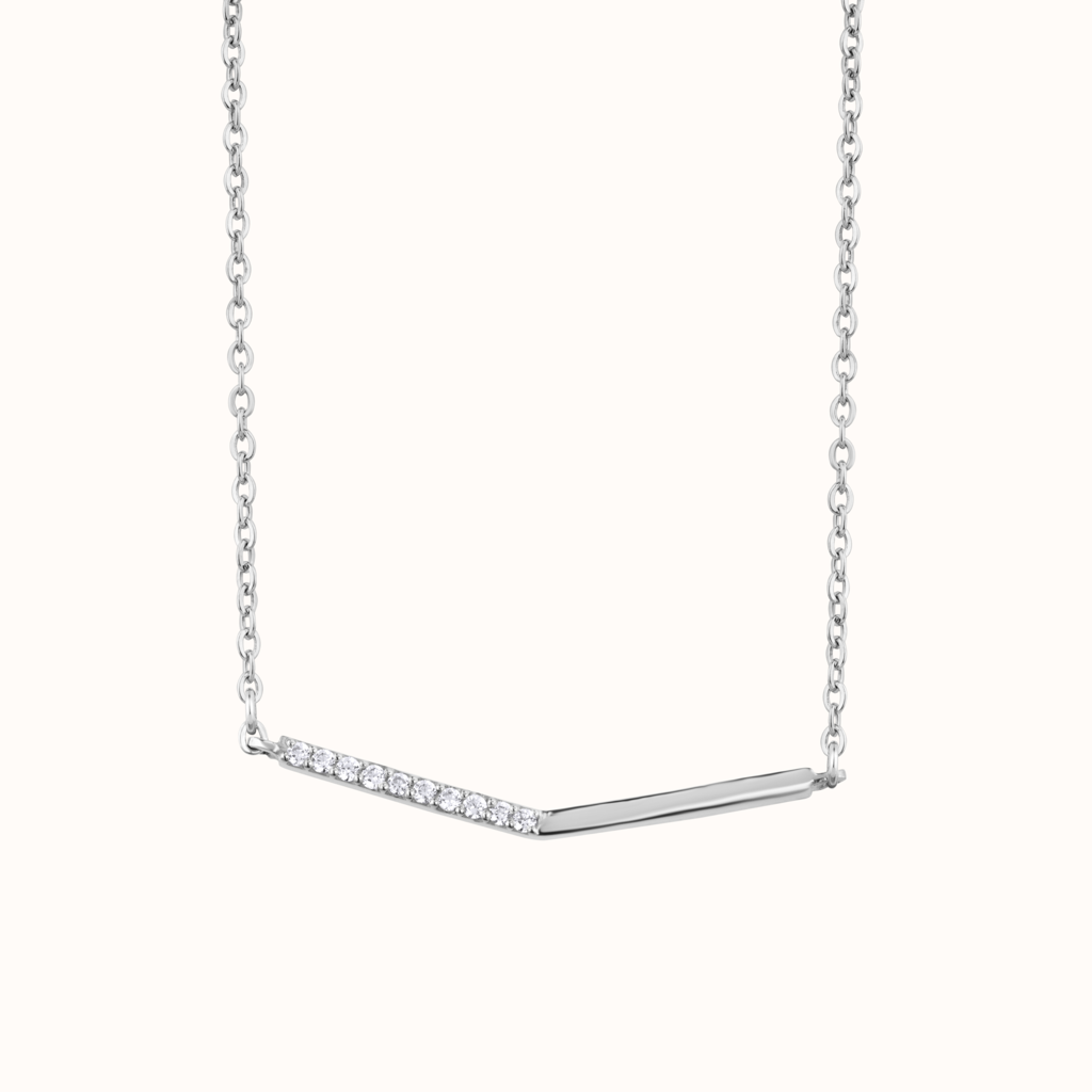 Diamond Bar Pendant Necklace : KNC0035